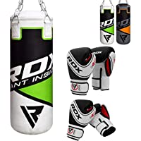 RDX Saco de Boxeo Niños Relleno MMA Muay Thai Kick Boxing Artes Marciales con Guantes Entrenamiento Junior Punching Bag